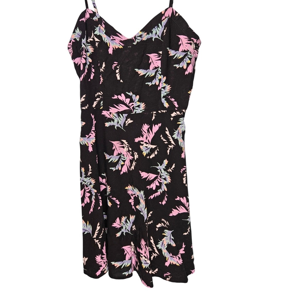 Cotton On Womens Black Tropical Mini Sundress Size S Beach Summer Smocked Floral